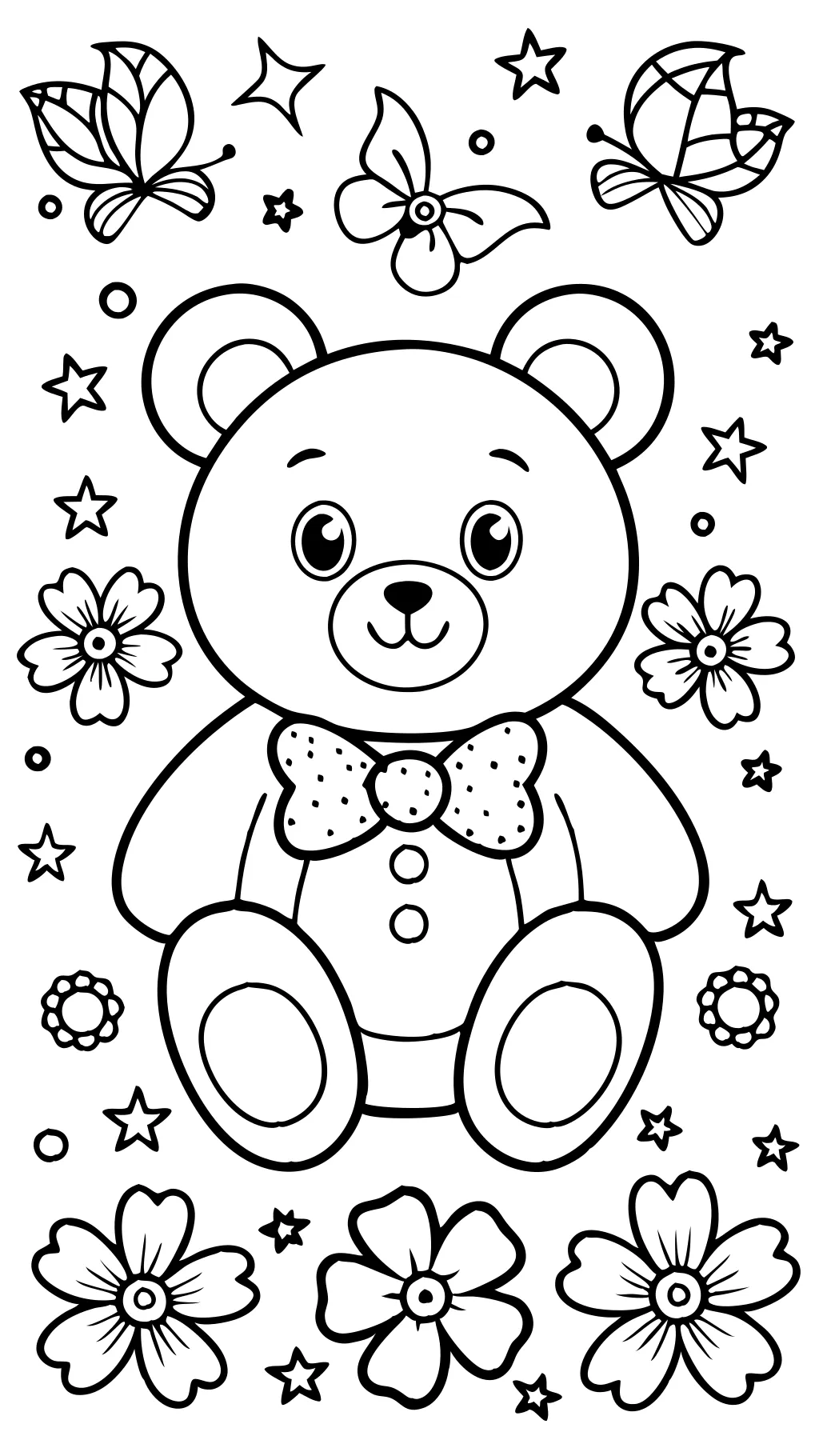 coloring page of teddy bear